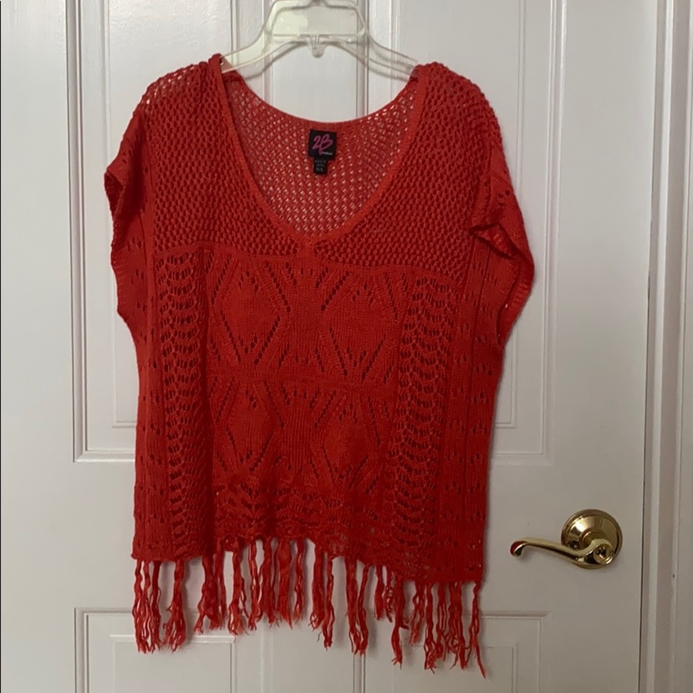 Coral knit sweater top